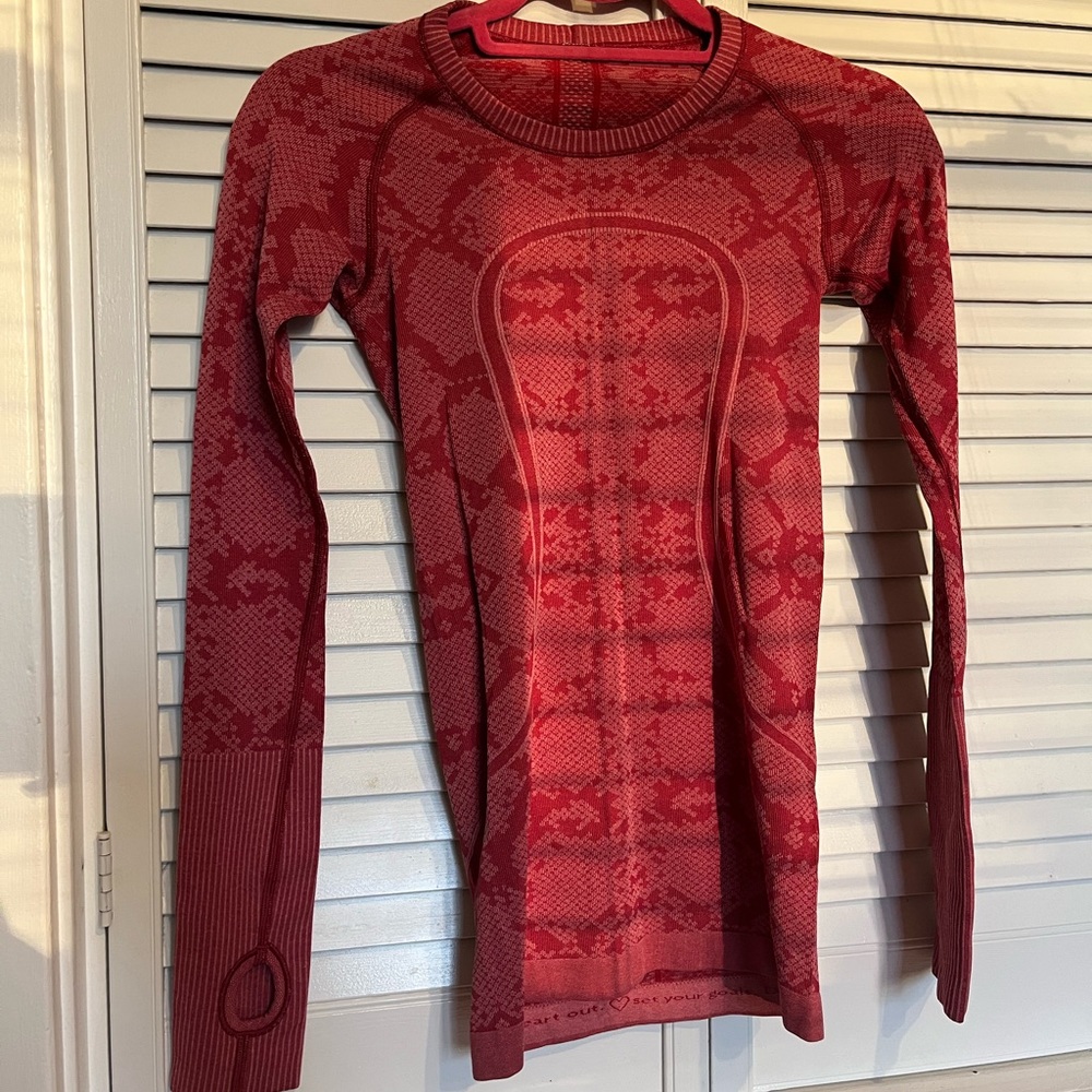 Lululemon red long sleeve shirt. Small